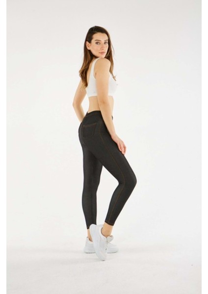 Mary Lüx Kadın Kot Cepli Likralı Tayt 642 - Siyah - L fiyatları