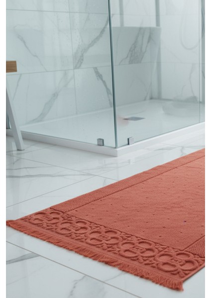 Fesun Kiremit Ayak Havlusu - 60X130CM, 690GR, %100 Pamuk, Spa ve Otel Banyo Paspası, Günlük Kullanıma Uygun fiyatları