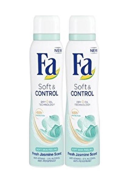 Soft&Control Deodorant Sprey Yasemin Kokulu 2×150 ml 48 Saat Koruma Sağlayan modelleri