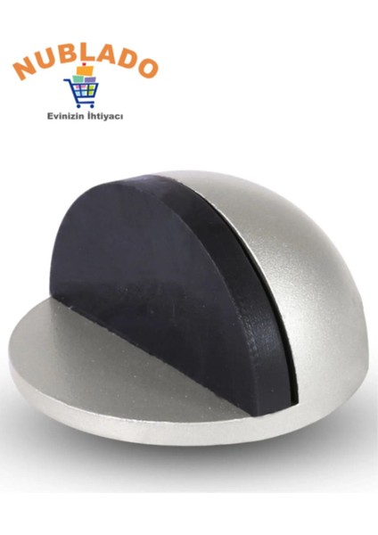 Yarımay Yapışkanlı Kapı Kolu Stoperi Tamponu Metal Kapı Stopu Durdurucu Tutucu Tutacağı Gri