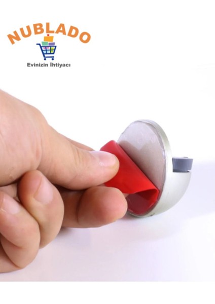 Yarımay Yapışkanlı Kapı Kolu Stoperi Tamponu Metal Kapı Stopu Durdurucu Tutucu Tutacağı Gri modelleri