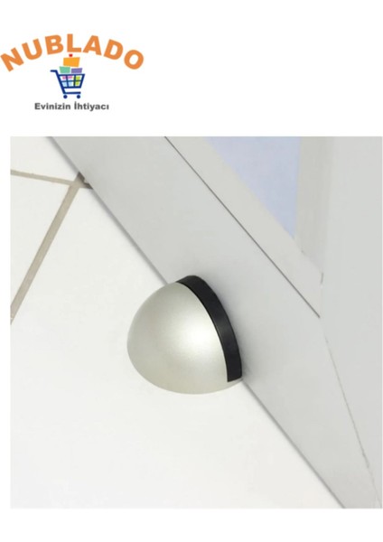 Yarımay Yapışkanlı Kapı Kolu Stoperi Tamponu Metal Kapı Stopu Durdurucu Tutucu Tutacağı Gri indirimleri