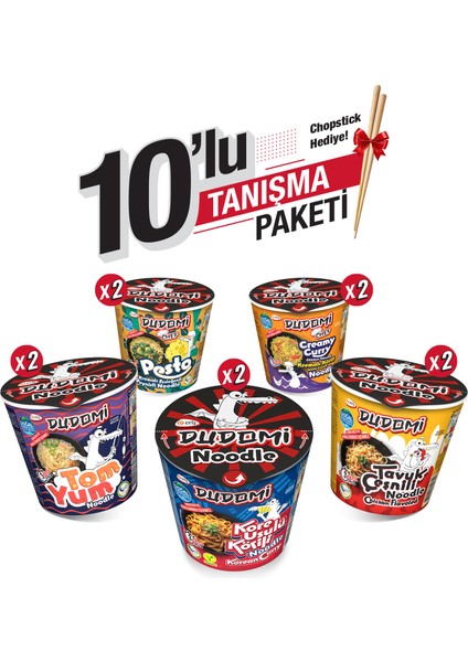 10’lu Noodle Tanışma Paketi + Bambu Chopstick Hediye!