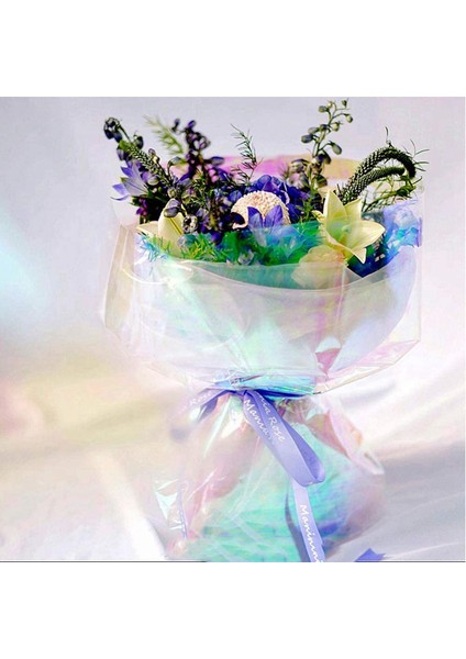 40 Parça 59 cm x 57 cm Selofan Sargısı Kağıt Yanardöner Film Sargısı Gökkuşağı Çiçek Sarma Ambalaj Kağıdı Gel (Yurt Dışından) fiyatları