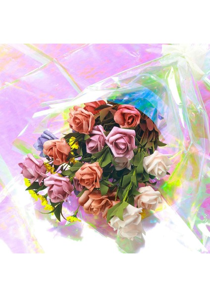 40 Parça 59 cm x 57 cm Selofan Sargısı Kağıt Yanardöner Film Sargısı Gökkuşağı Çiçek Sarma Ambalaj Kağıdı Gel (Yurt Dışından) indirimleri