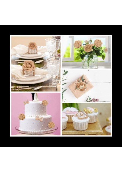 96PCS Çuval Bezi Çiçek Vintage El Yapımı Keten Malzemeler Jüt Çiçek Dekorasyonu Düğün Noel Diy (Yurt Dışından) fiyatları