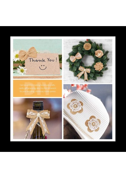 96PCS Çuval Bezi Çiçek Vintage El Yapımı Keten Malzemeler Jüt Çiçek Dekorasyonu Düğün Noel Diy (Yurt Dışından) fırsatları