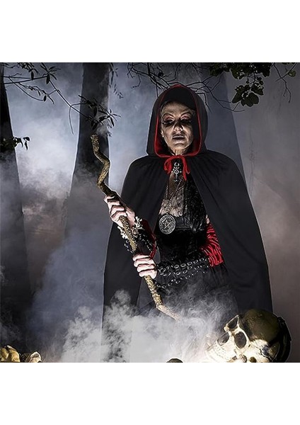 2pcs Cadılar Bayramı Vampir Pelerini Cadılar Bayramı Yetişkin Cosplay Için Tersinir Kapüşonlu Vampir Cape Siyah ve Kırmızı 5ft A (Yurt Dışından) modelleri