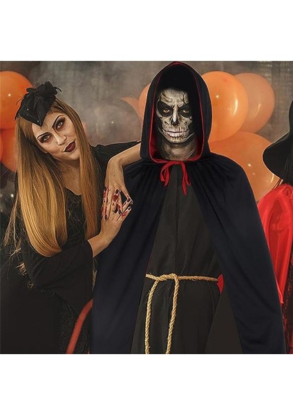 2pcs Cadılar Bayramı Vampir Pelerini Cadılar Bayramı Yetişkin Cosplay Için Tersinir Kapüşonlu Vampir Cape Siyah ve Kırmızı 5ft A (Yurt Dışından) fırsatları