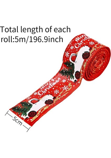 3 Rulo Noel Kurdeleleri Diy Zanaat Yayları Için Dekoratif Kurdeleler 5CMX5M (Yurt Dışından) fırsatları