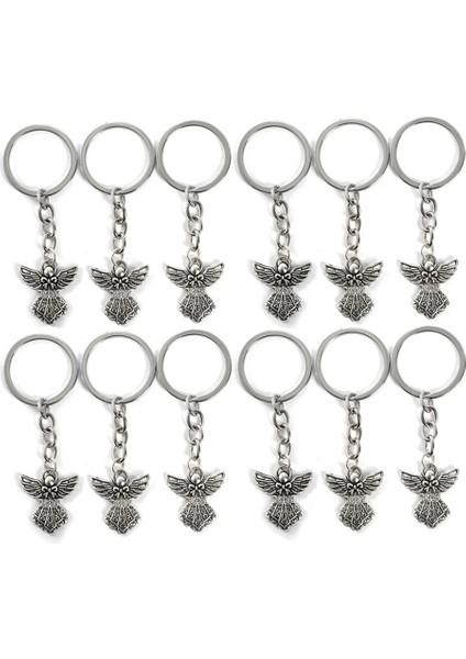 30PCS Gümüş Renk Guardian Angel Anahtar Yüzük Çinko Alaşım Kolye Düğün Doğum Günü Partisi Bebek Duş Vaftiz Cemaat (Yurt Dışından)