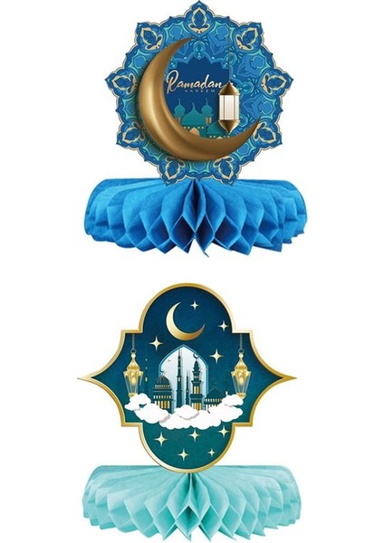 9pcs Eid Ramazan Dekorasyon Teması Partisi Masaüstü Kağıt Fan Balyomb Ball Moon Star Dekorasyonu Ramazan Partisi Malzemeleri (Yurt Dışından) fırsatları