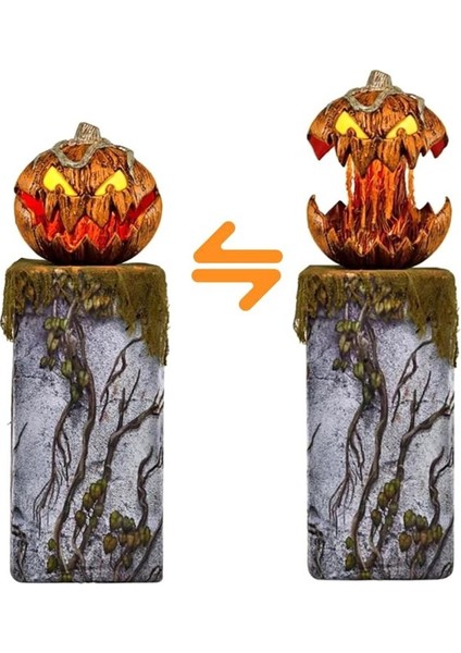 Korkunç Uzanabilir Jack-O-Lantern Cadılar Bayramı Dekoru Parlayan Gözler Geri Çekilebilir Ağız Korku Sesi Konuşan Kabak Konuşma (Yurt Dışından) modelleri