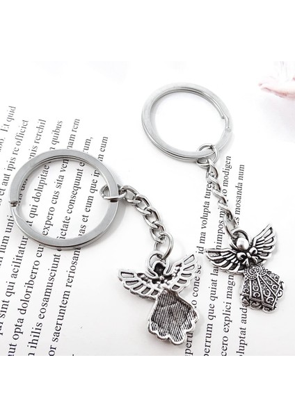 30PCS Gümüş Renk Guardian Angel Anahtar Yüzük Çinko Alaşım Kolye Düğün Doğum Günü Partisi Bebek Duş Vaftiz Cemaat (Yurt Dışından) modelleri
