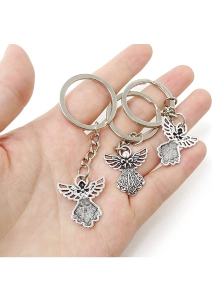 30PCS Gümüş Renk Guardian Angel Anahtar Yüzük Çinko Alaşım Kolye Düğün Doğum Günü Partisi Bebek Duş Vaftiz Cemaat (Yurt Dışından) indirimleri
