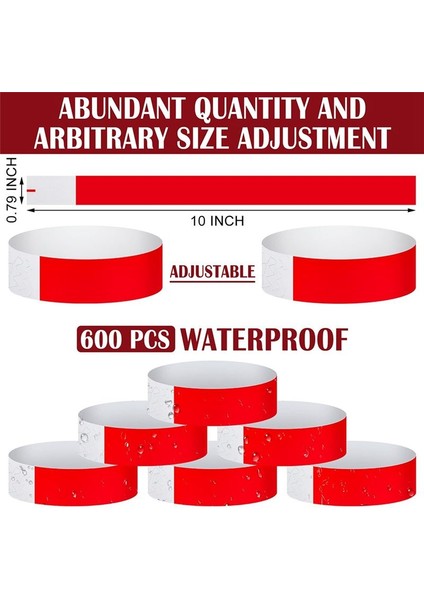 600PCS Su Geçirmez El Bantları Etkinlikler Için Bilek Bantları Parti Kırmızısı Için Konser Yapıştırıcısı (Yurt Dışından) fiyatları