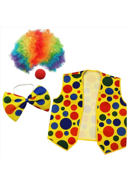 8 Paket Palyaço Kostüm Kazası Burun Palyaço Palyaço Peruk Çat Tie ve Yelek Cosplay Partileri Için Karnavallar Giydirme Rol Oyunu (Yurt Dışından) fiyatları