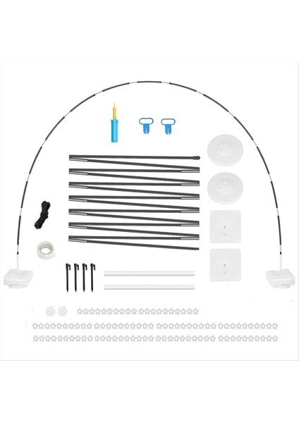76PCS Balon Kemeri Stand Yeniden Kullanılabilir Balon Kemeri Kiti 10FT Ayarlanabilir Balon Kemeri Stand Set Set Çerçevesi Dekorasyonlar Için (Yurt Dışından)