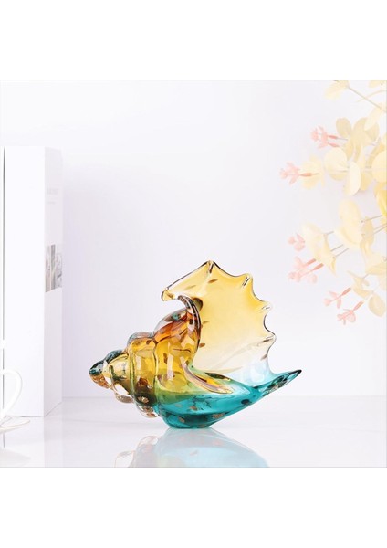 El Üflemeli Cam Conch Heykeli Cam Sanat Heykelcik Deniz Kabukları ile Ev Dekorasyonu Kitaplık Dekorasyonu (Yurt Dışından) fırsatları