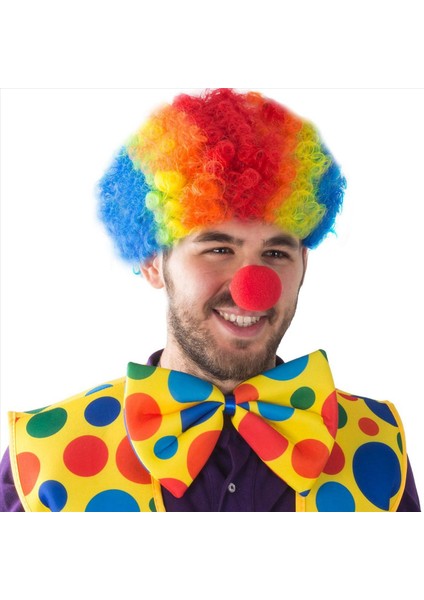 8 Paket Palyaço Kostüm Kazası Burun Palyaço Palyaço Peruk Çat Tie ve Yelek Cosplay Partileri Için Karnavallar Giydirme Rol Oyunu (Yurt Dışından) fırsatları