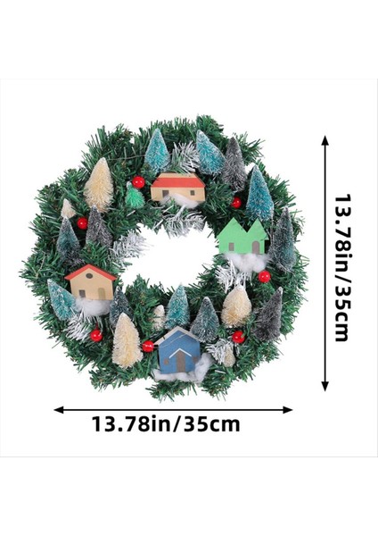 Christma Dekorasyonları - Ön Kapı -Xmas Köy Çelenk Için Noel Çelenkleri - Ev Duvar Penceresi Için Tatil Dekoru Kapalı (Yurt Dışından) modelleri