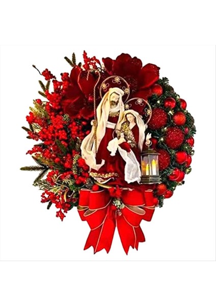 Noel Çelenk Yay Çelengi Ön Kapı Duvar Bahçe Yatak Odası Için Mevsimsel Süs Christma Dekorasyonu (Yurt Dışından)
