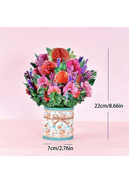 Pop-Up Çiçek Buket Tebrik Kartları Annem Kağıt Çiçek Pop-Up Kart 3D Doğum Günü Kartları Anneler Günü Kadınlar Için Ler A A (Yurt Dışından) fırsatları