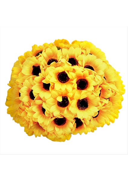50PCS Yapay Ayçiçeği Kafaları Ipek Güneş Çiçekleri Yapay Ayçiçeği Düzenlemeleri Doğum Günü Partisi Ev Dekoru 7cm (Yurt Dışından)