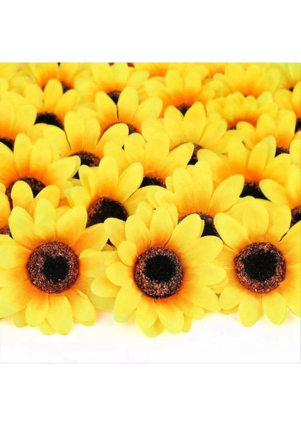 50PCS Yapay Ayçiçeği Kafaları Ipek Güneş Çiçekleri Yapay Ayçiçeği Düzenlemeleri Doğum Günü Partisi Ev Dekoru 7cm (Yurt Dışından) indirimleri