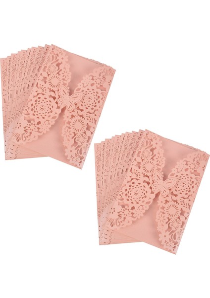 20PCS Narin Oyma Kelebekler Romantik Düğün Partisi Davetiye Kart Zarfı Düğün Için Davetiyeler Pembe (Yurt Dışından)