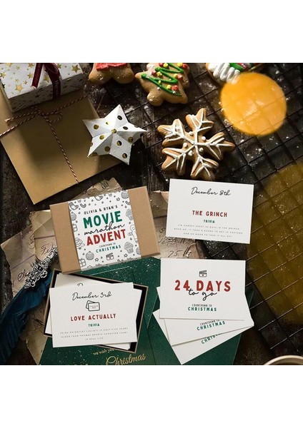 Noel Advent Takvim Kartları 24 Pcs Noel Geri Sayım Takvim Kartı Seti 24 Gün Tebrik Kartı Anma B (Yurt Dışından)