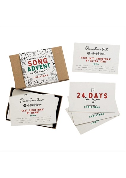 Noel Advent Takvim Kartları 24 Pcs Noel Geri Sayım Takvim Kartı Seti 24 Gün Tebrik Kartı Anma B (Yurt Dışından) fiyatları