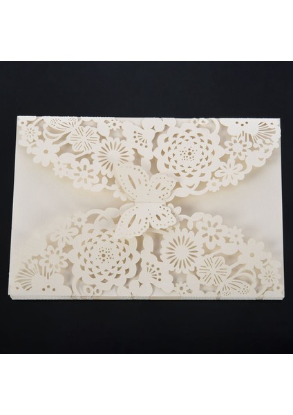 30PCS/SET Hassas Oyma Kelebekler Romantik Düğün Partisi Davetiye Düğün Için Zarf Fildişi Beyaz (Yurt Dışından) fırsatları