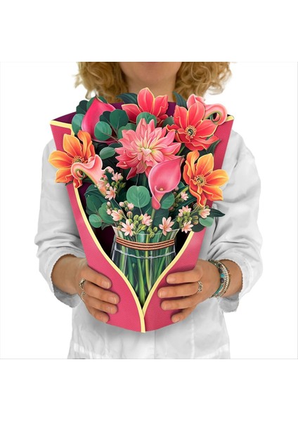 Pop-Up Kartlar Sevgili Dahlia 13 8 Inç Hayat Boyutlu Sonsuza Dek Çiçek Buket 3D Pop-Up Tebrik Kartları Notla (Yurt Dışından) fiyatları