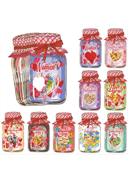 Sevgililer Günü Şeker Kartları Değişim Kartları Şeker Kavan Kartları Toplu Zarif Şeker Kavanoz Çiftleri Ödüller Için Tebrik Kartları (Yurt Dışından)