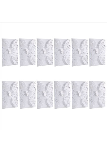 10PCS/SET Hassas Oyma Kelebekler Romantik Düğün Davetiyesi Düğün Için Zarf Davetiyeleri Beyaz (Yurt Dışından)