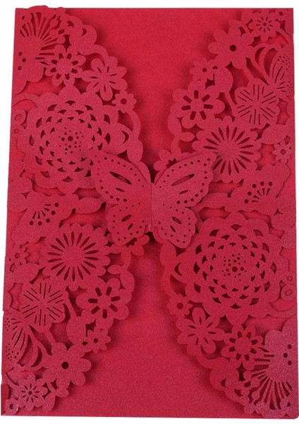 50PCS/SET Hassas Oyma Kelebekler Romantik Düğün Partisi Davetiye Kart Zarf Davetiyeleri Düğün Kırmızı (Yurt Dışından) indirimleri
