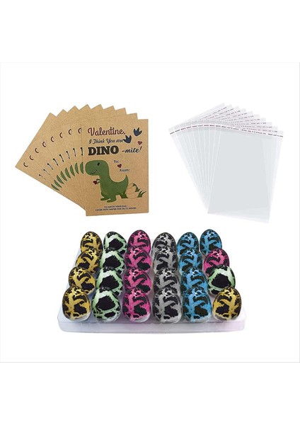 Dinozor Partisi Favors - Dinozor Doğum Günü Partisi Malzemeleri - 24 Paket Tarama Dinozor Yumurtaları Kartlı (Yurt Dışından)