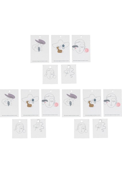 Moda 300PCS/LOT Zarif Kadın Desen Küpe Ekran Kartı Kolye Takı Paketleme Kağıt Kartı Etiket Sahipleri (Karışık) (Yurt Dışından)