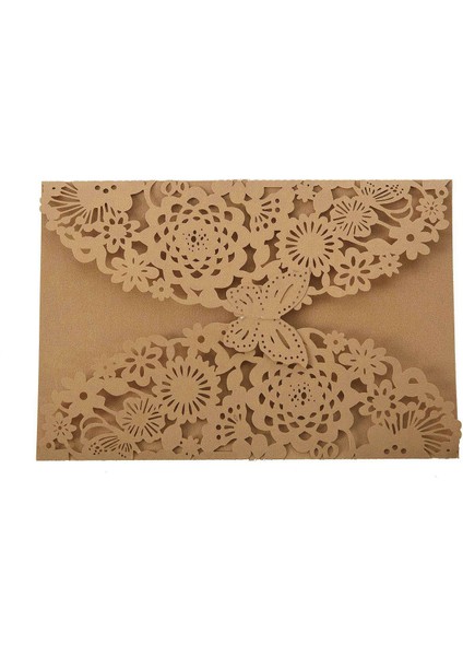 20PCS Narin Oyma Kelebekler Romantik Düğün Davetiyesi Düğün Için Davetiyeler Altın Bej ve Altın Sarı (Yurt Dışından) modelleri