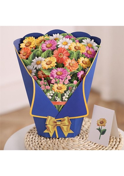 Çiçek Blossom Buket Pop-Up Kartı Anneler Günü 3D Çiçek Buket Kartları Çiçek Sepeti Tebrik Kartı A (Yurt Dışından) fırsatları