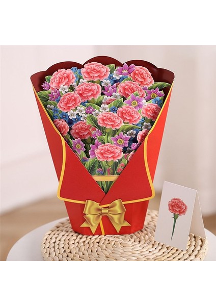 Çiçek Blossom Buket Pop-Up Kartı Anneler Günü 3D Çiçek Buket Kartları Çiçek Sepeti Tebrik Kartı A (Yurt Dışından) indirimleri