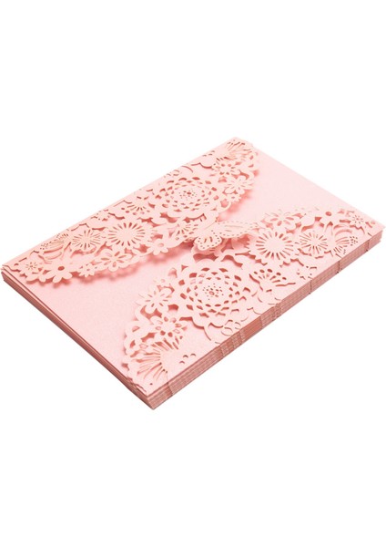 100PCS/SET Narin Oyma Kelebekler Romantik Düğün Davetiyesi Kartı Zarf Düğün Için Davetiyeler Pembe (Yurt Dışından) modelleri