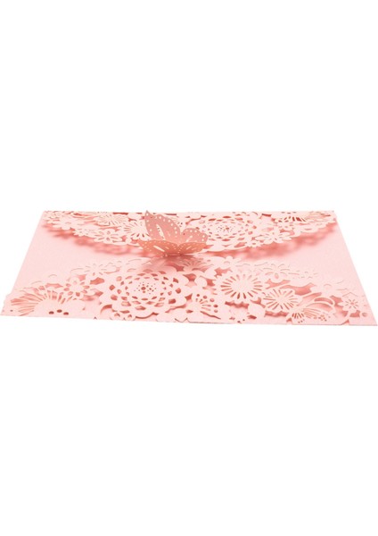 100PCS/SET Narin Oyma Kelebekler Romantik Düğün Davetiyesi Kartı Zarf Düğün Için Davetiyeler Pembe (Yurt Dışından) fırsatları
