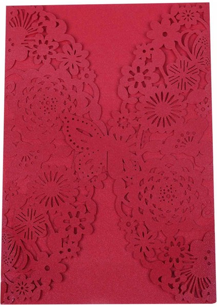 40PCS Narin Oyma Kelebekler Romantik Düğün Davetiyesi Düğün Için Davetiye Davetiyeleri Kırmızı (Yurt Dışından) fiyatları