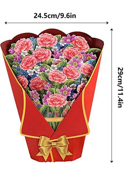 Pop-Up Buket Pop-Up Kağıt Çiçek Buket Tebrik Kartı Anneler Günü Kadın Paskalya Kartı Bowtie A (Yurt Dışından) fırsatları