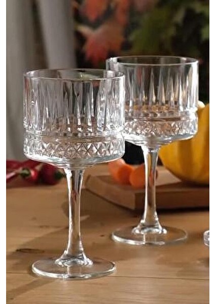 Elysıa Kokteyl Bardağı 6'lı Set Şeffaf Cam Desenli 500 ml Şık Sunum İçin modelleri
