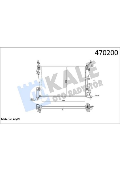 Motor Su Radyatörü Opel Corsa D-Corsa E 1.2-1.4 A12XER A12XEL B12XEL A14XER B14XER 2011 540X378X23 351220 1300312 1300339 13249566 13399870