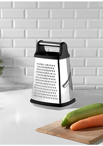 Metal Rende Paslanmaz Çelik Çok Amaçlı ve Dayanıklı Tasarım Sebze Peynir ve Meyve Rendesi Ergonomik Saplı Kolay Temizlenebilir Mutfak Için Pratik ve Şık (24 Cm) indirimleri