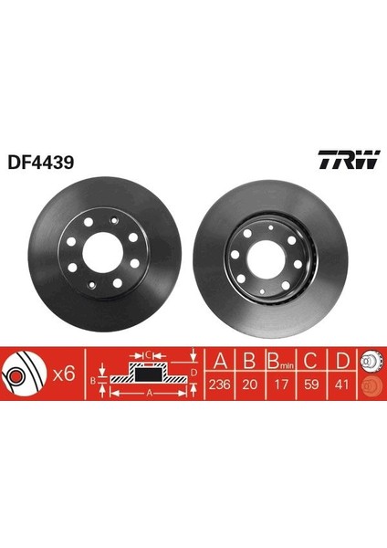 ÖN FREN AYNASI CORSA B-ASTRA F-VECTRA A-ASCONA C-COMBO B 1994-2001 AVEO-KALOS 2003 246X19.9X4DLXHAVALI 90511111-93182291-93281952 569014 569031 569054 90008006